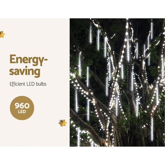 12M Christmas Lights Icicle Light 960 LED Falling Metor Jingle Jollys